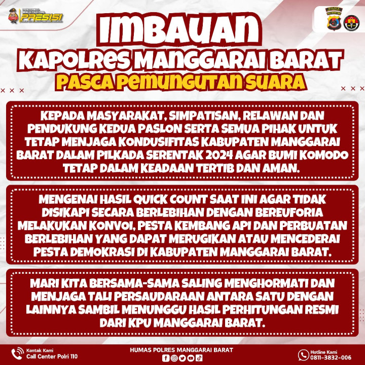 Kapolres Mabar Sampaikan Hal Ini Pasca Pemungutan Suara Pilkada 2024 2 0aba1410718243f8bf69347bab610981