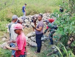 TNI-POLRI Perbaiki Saluran Sadap Bendungan Wae Sesap di Lembor