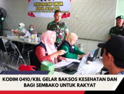 Kodim 0410/KBL Gelar Baksos Kesehatan dan Bagi Sembako untuk Rakyat