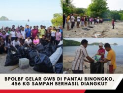 BPOLBF Gelar GWB di Pantai Binongko, 456 Kg Sampah Berhasil Diangkut
