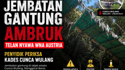 Jembatan Gantung Ambruk Telan Nyawa WNA Austria, Penyidik Periksa Kades Cunca Wulang