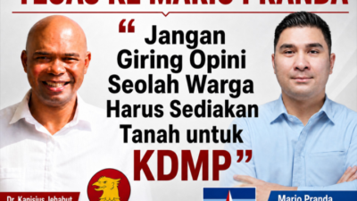 Kanisius Tegas ke Mario: Jangan Giring Opini Seolah Warga Harus Sediakan Tanah untuk KDMP