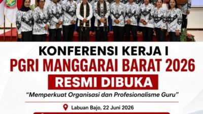 Konferensi Kerja I PGRI Manggarai Barat 2026 Resmi Dibuka Kadis Pendidikan