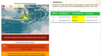 BREAKING NEWS: Gempa M7,0 Guncang NTT, BMKG Keluarkan Peringatan Dini Tsunami