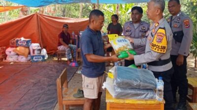 Polsek Borong Dirikan Posko Pengungsian, Salurkan Sembako dan Perlengkapan Tenda untuk 221 Warga Korban Gempa