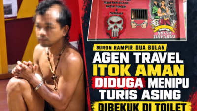 Buron Hampir Dua Bulan, Agen Travel Itok Aman Diduga Penipu Turis Asing Dibekuk Di Toilet